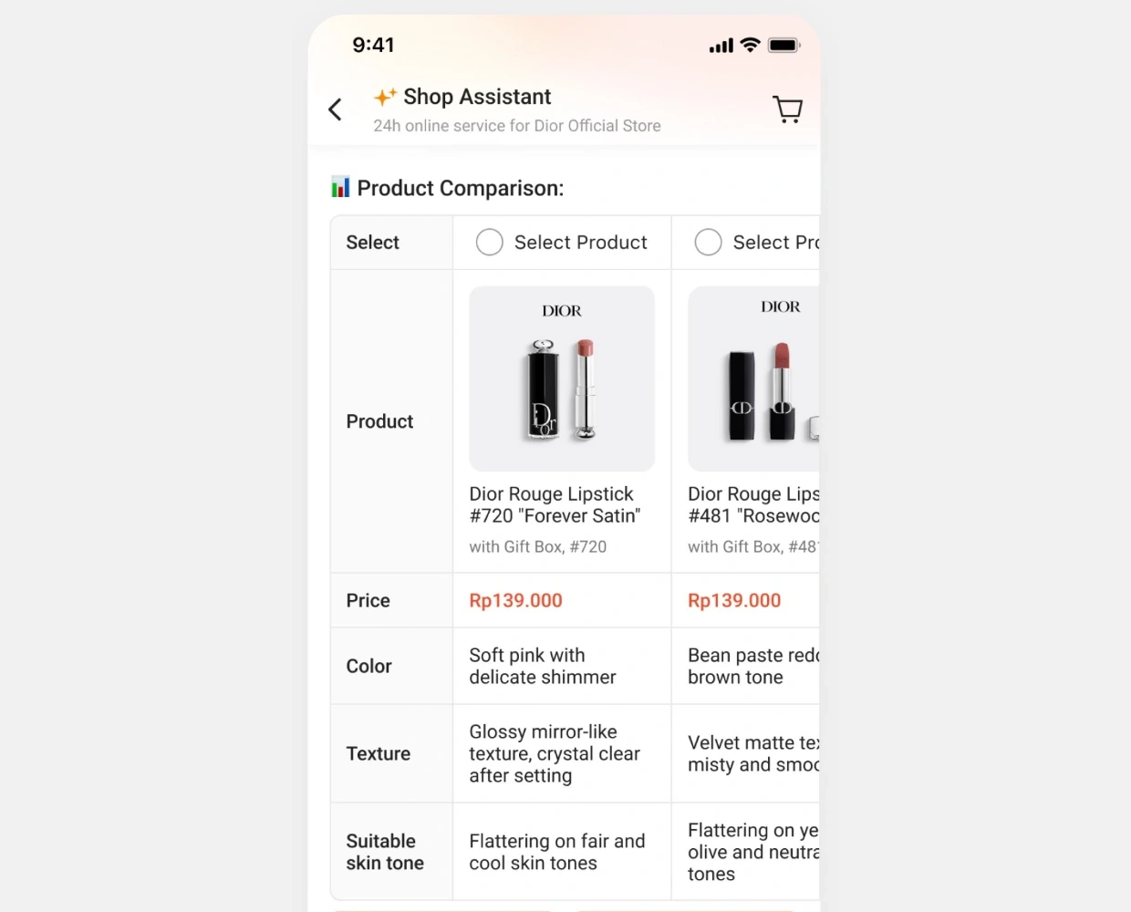 商品对比方案:Markdown 表格